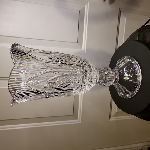 #2 Huge German Crystal Hurricane Vase Vintage 14